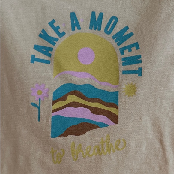 babycottons Girls Butter Yellow Tee - Take a Moment to breathe - size 8 years - Picture 3 of 6